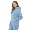 Bluza dresowa damska z kapturem kolor jasno niebieski roz.L